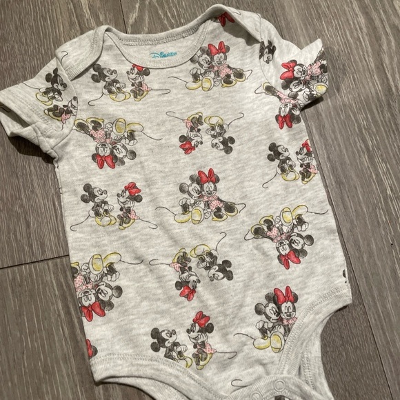 Disney Other - Disney Gray Bodysuit with Mickey and Minnie Print